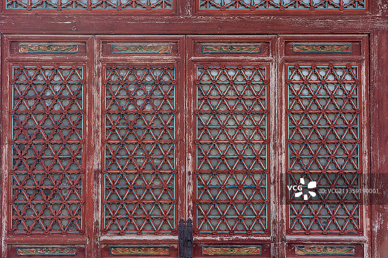 山西晋商大院木门图片素材