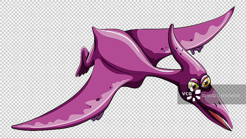 卡通飞行的紫色翼龙图片素材