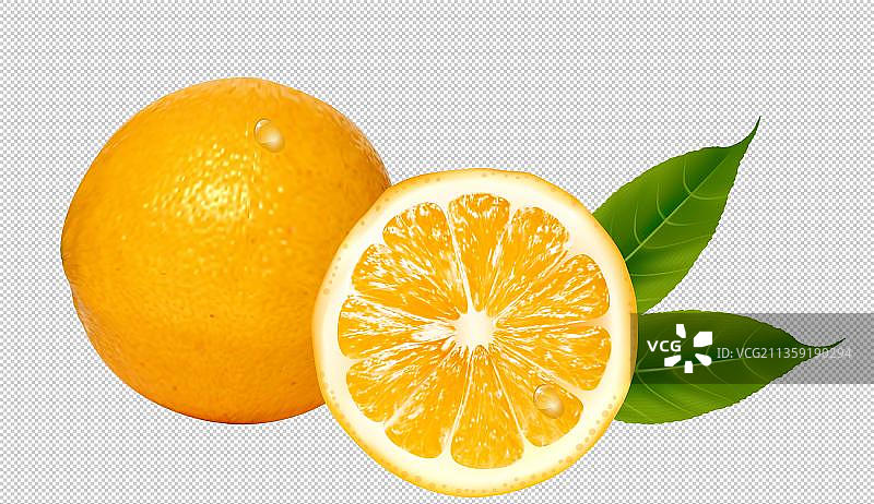 卡通新鲜的橙子元素图片素材