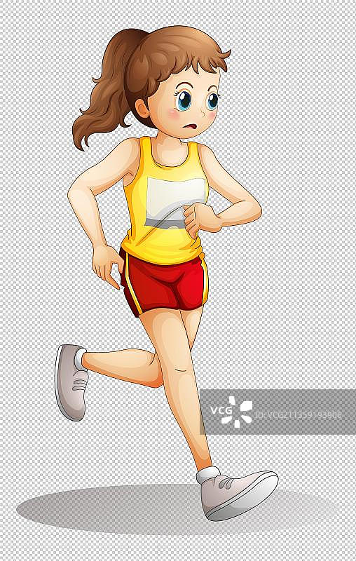晨跑运动的女孩元素图片素材