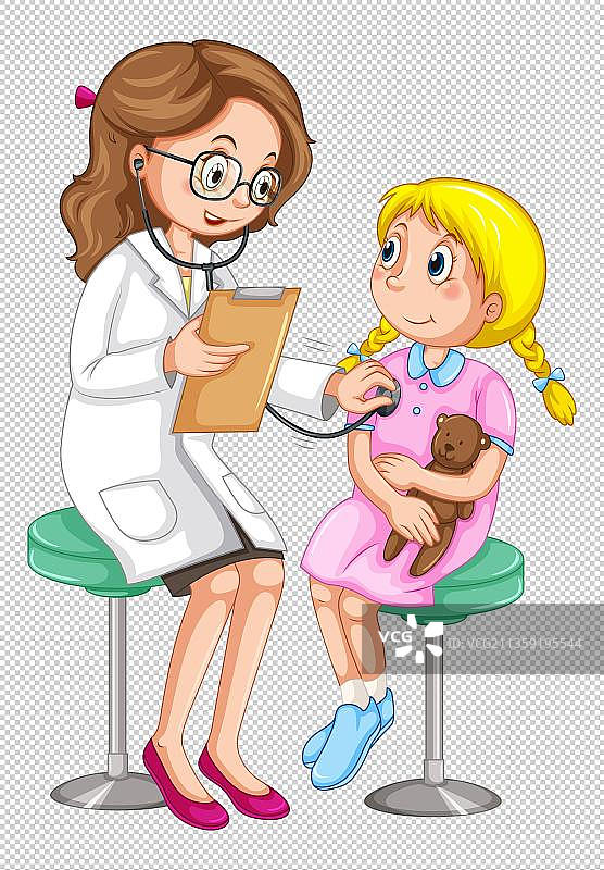诊疗中的小女孩图片素材