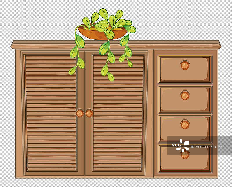 棕色的木质橱柜图片素材