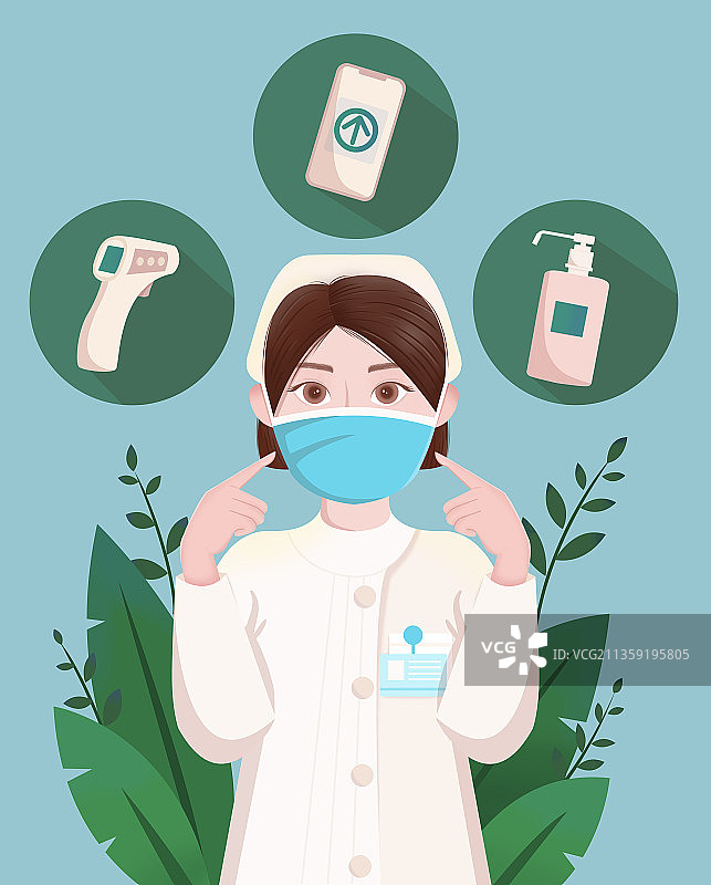 护士戴口罩图片素材