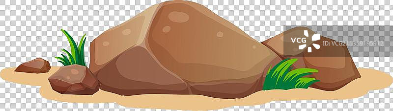 卡通一堆灰色的石头元素图片素材