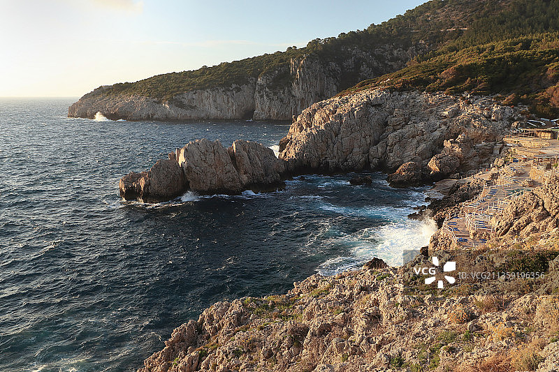 意大利那不勒斯阿纳卡普里海景图片素材