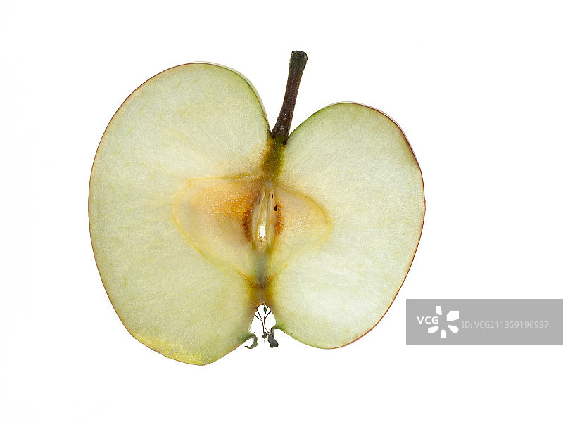 苹果在白色背景下的特写，西班牙赫罗纳图片素材