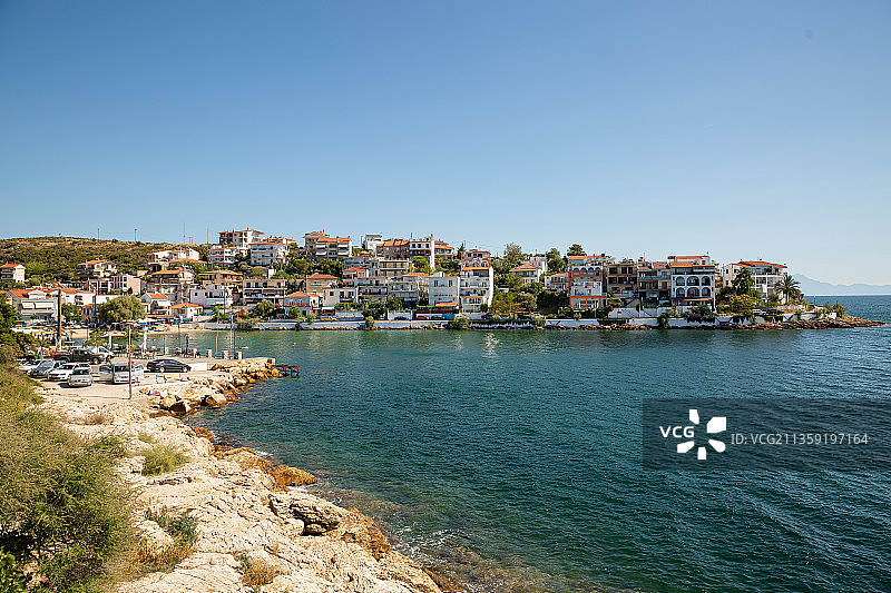 希腊斯卡拉马里翁海滨建筑风光图片素材