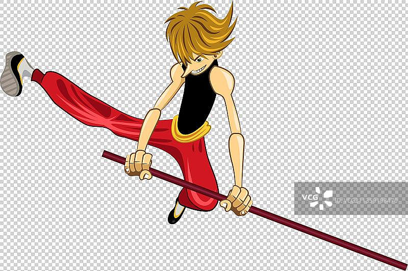 劈腿练习功夫的男孩图片素材