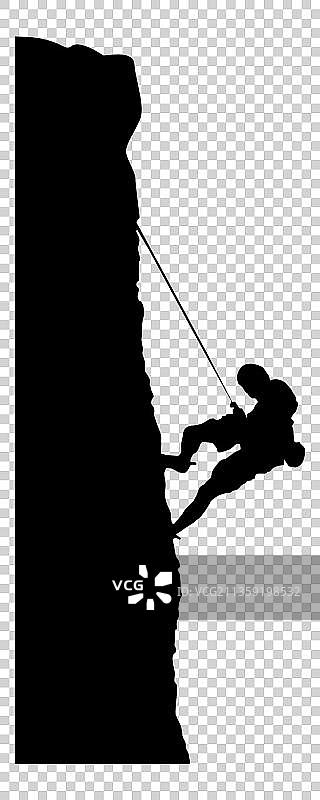 极限攀岩人物剪影元素图片素材