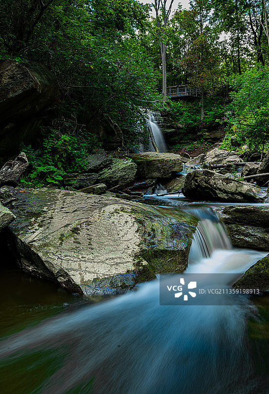 加拿安大略省汉密尔顿森林瀑布风光图片素材