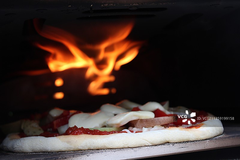 盘中披萨特写图片素材