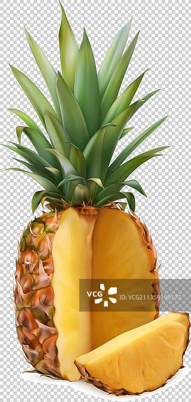 卡通香甜的凤梨水果图片素材