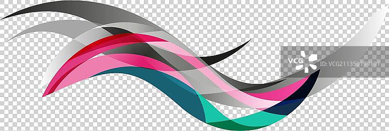 卡通多彩渐变色发带元素图片素材