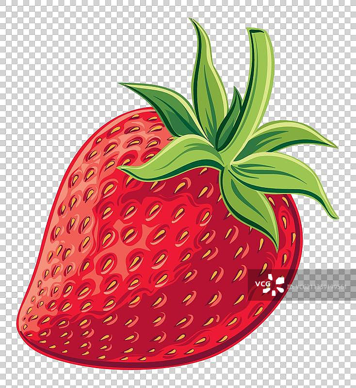 一颗新鲜的草莓水果元素图片素材