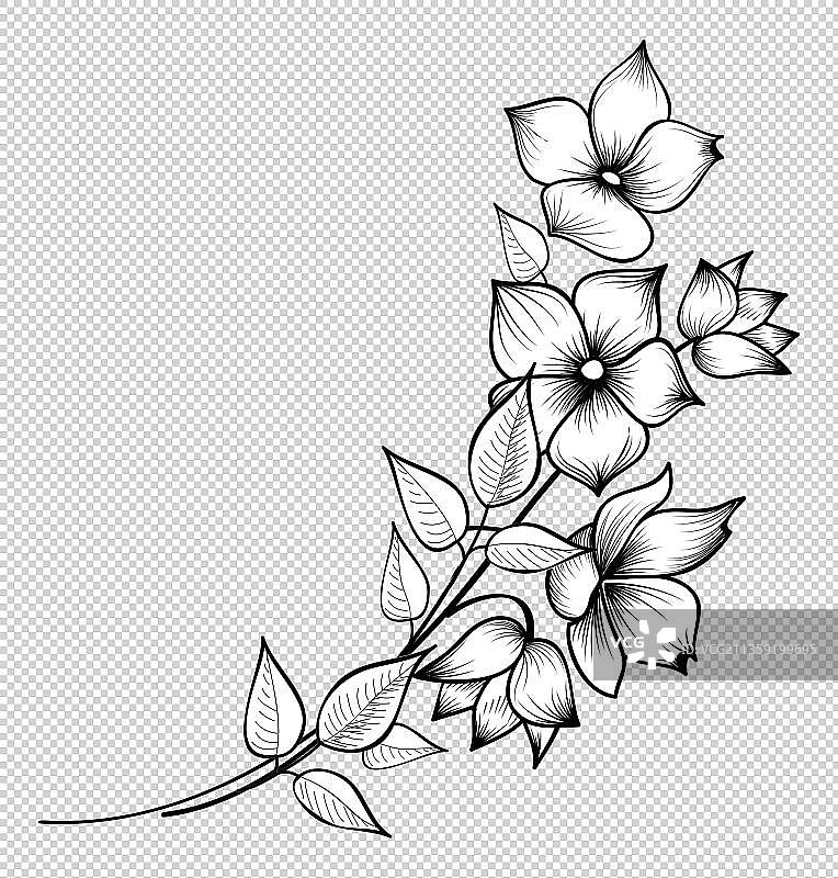 一支素描花朵元素图片素材