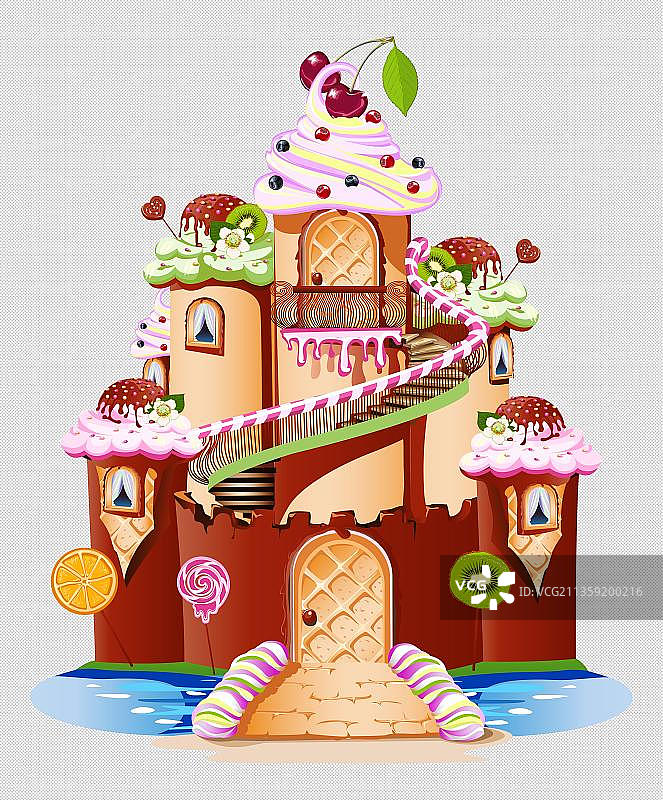 卡通面包奶油房子元素图片素材