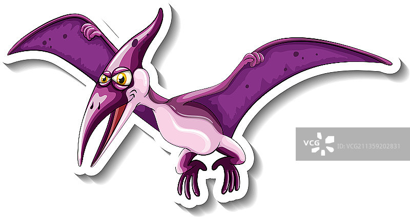 卡通翼龙恐龙贴纸图片素材