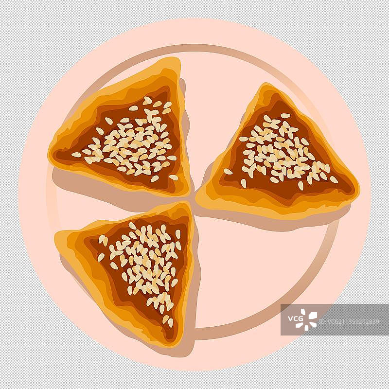 芝麻煎饼美食元素图片素材