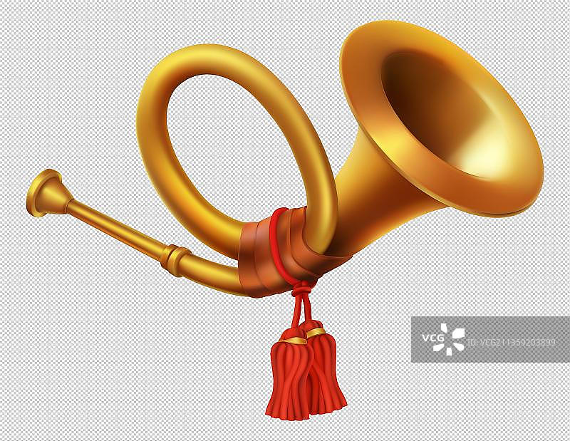 卡通黄色唢呐喇叭元素图片素材