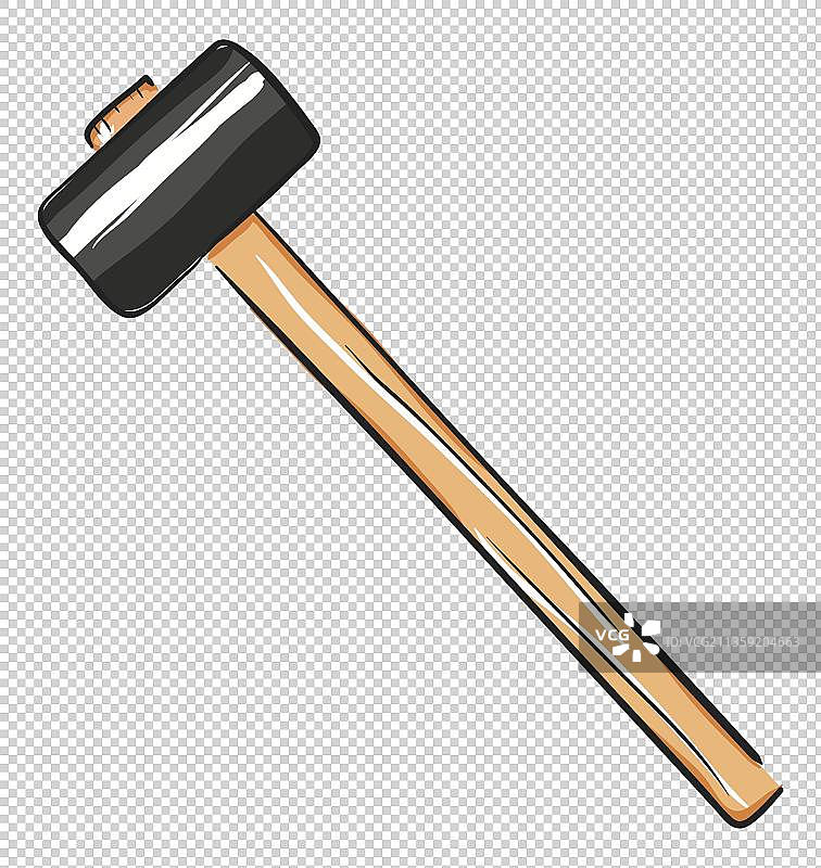 卡通木制榔头元素图片素材
