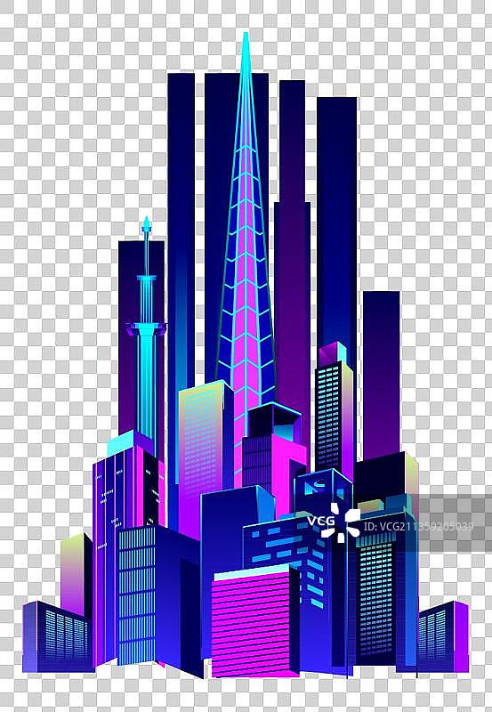 绚丽色彩的城市建筑图片素材