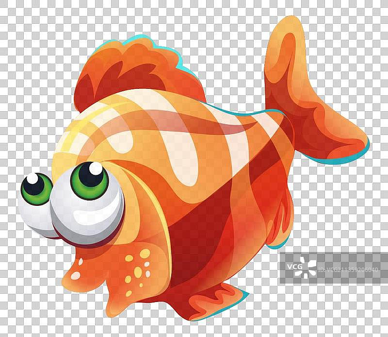卡通橙色大眼鱼元素图片素材