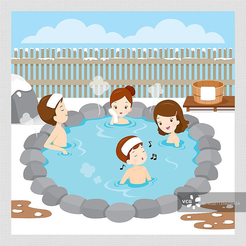 泡温泉的女人图片素材
