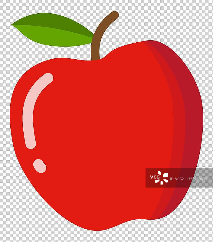 卡通一个红色的苹果元素图片素材