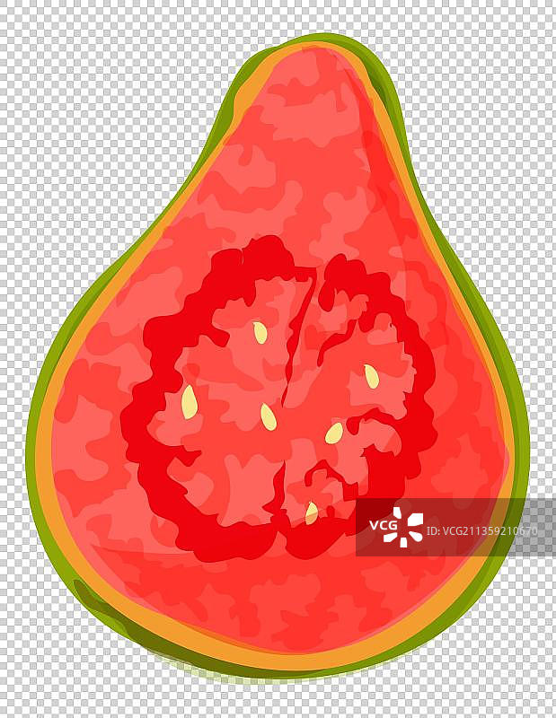 卡通绿色水果番石榴元素图片素材