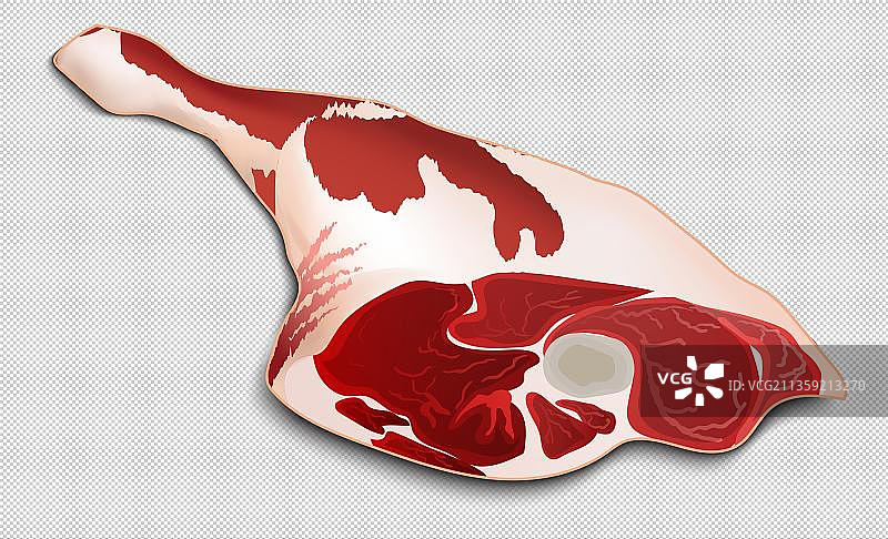 卡通一块后腿肉元素图片素材