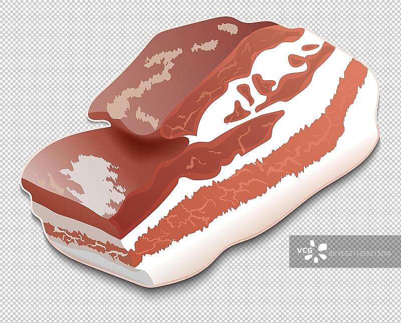 新鲜大块的五花肉元素图片素材