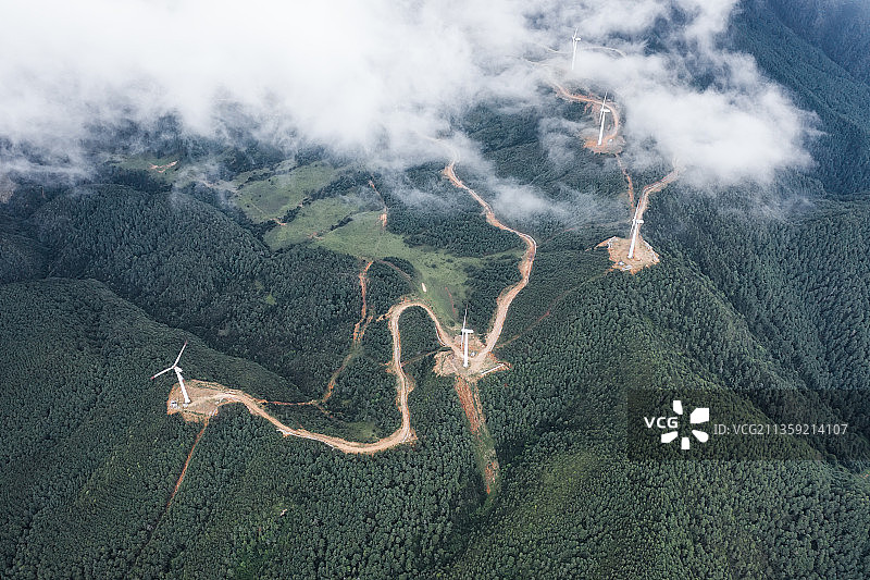 洱源县罗平山航拍图片素材