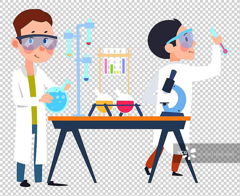卡通实验室做实验的人物图片素材