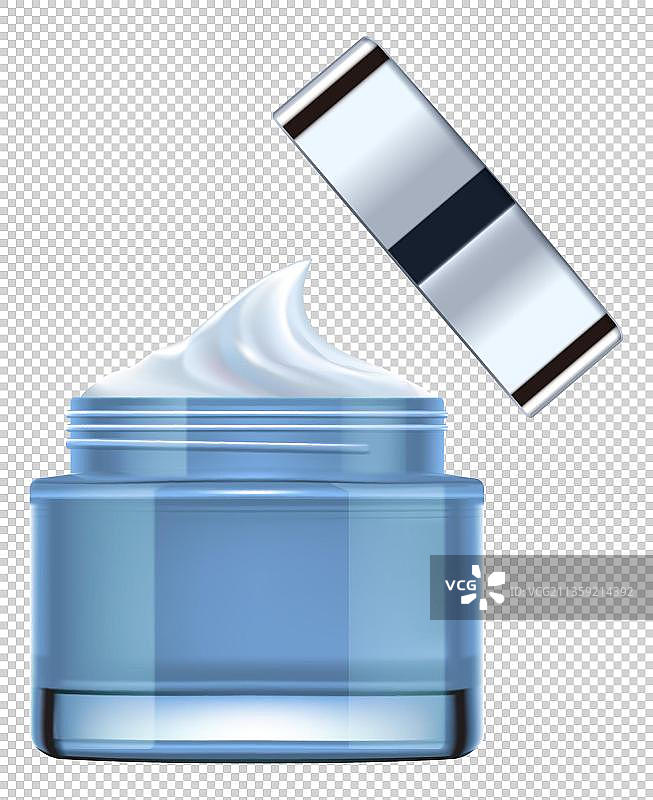 卡通开封的蓝色面霜图片素材
