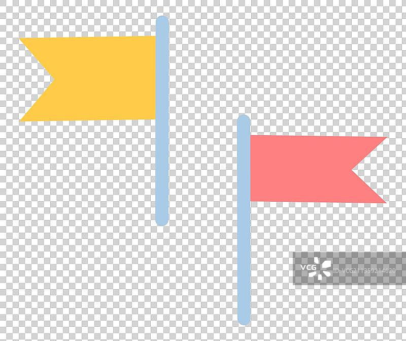 卡通黄色粉色旗帜元素图片素材