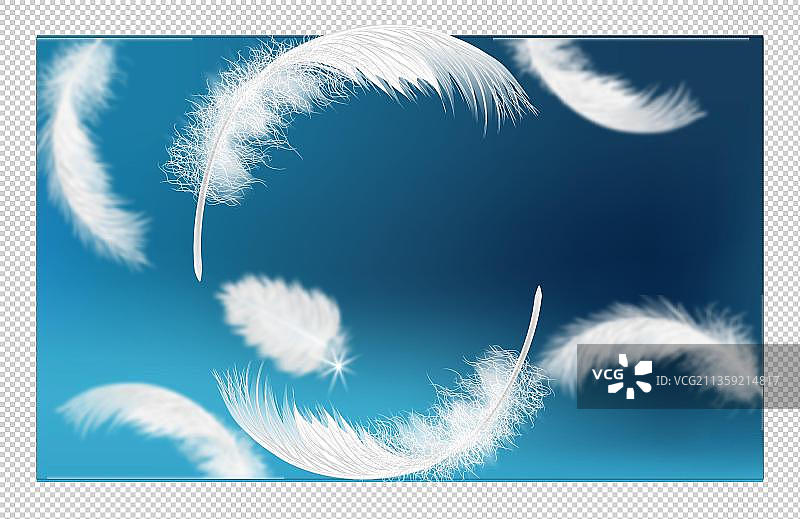 卡通蓝色羽毛背景图图片素材