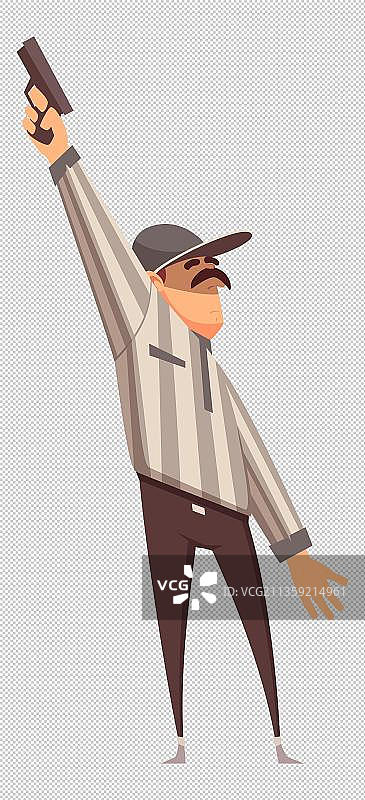 卡通拿着手枪的男人图片素材