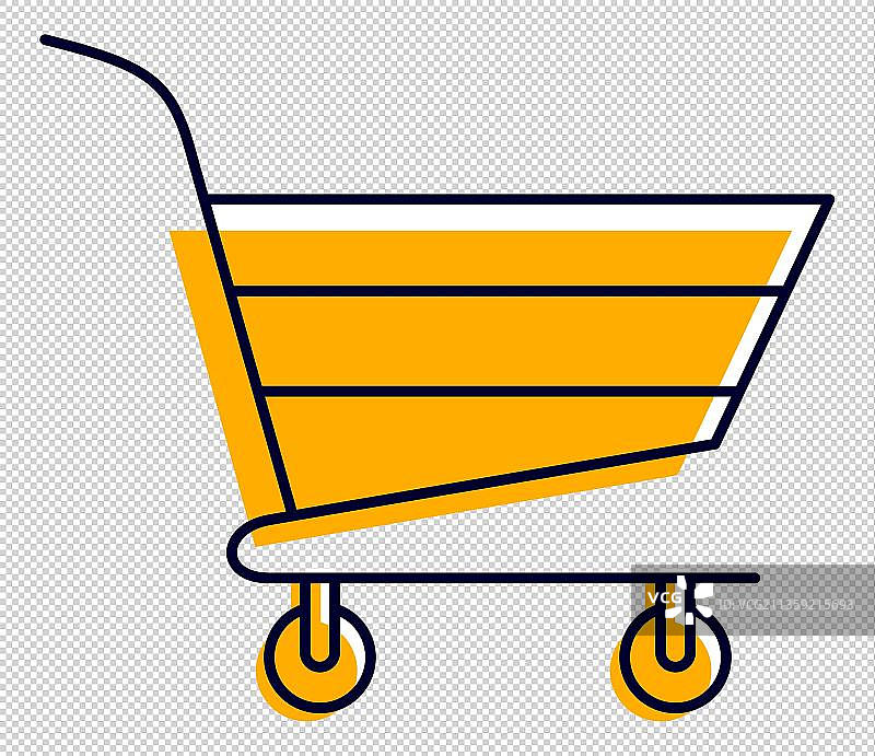 卡通黄色购物车元素图片素材