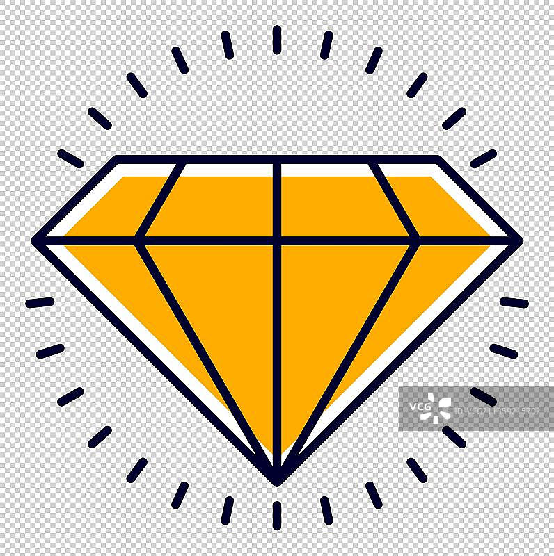 卡通黄色钻石元素图片素材