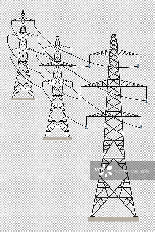 高压电塔元素图片素材