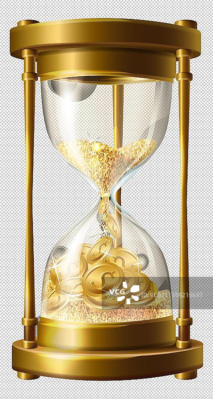 卡通金色倒计时漏斗图片素材