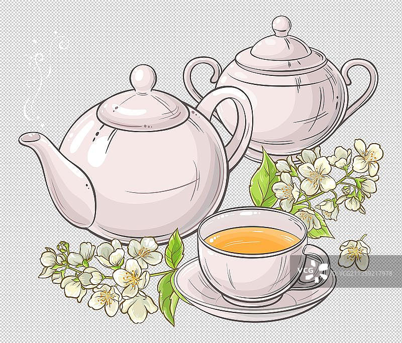 精美的茶具瓷器图片素材