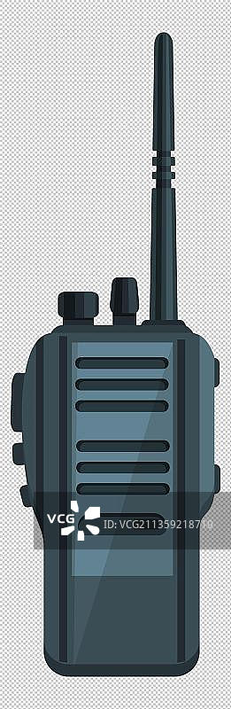 卡通黑色的对讲机元素图片素材