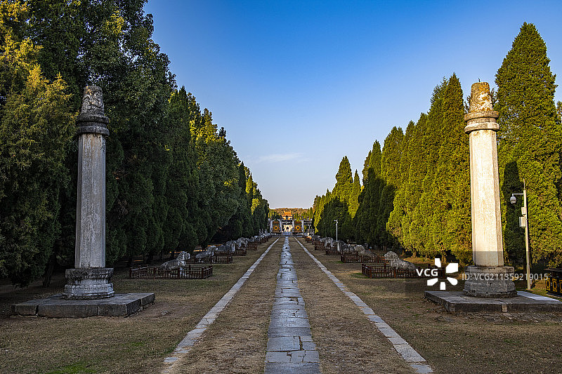 世界文化遗产湖北钟祥明显陵图片素材