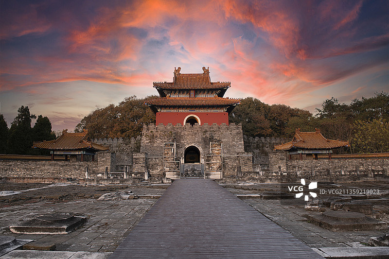 世界文化遗产湖北钟祥明显陵图片素材