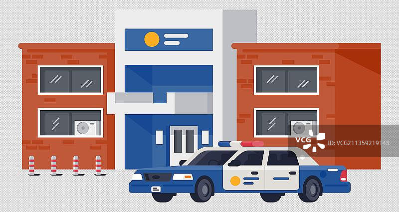 卡通行驶的警车元素图片素材