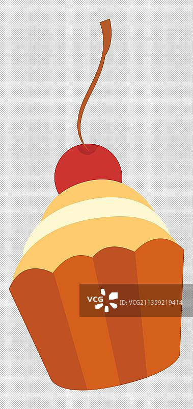 卡通纸杯樱桃蛋糕元素图片素材