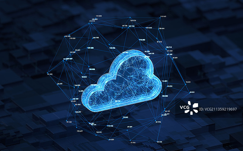 云计算概念图3D云朵渲染图片素材