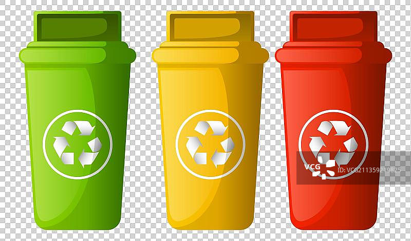 不同颜色的垃圾分类图片素材