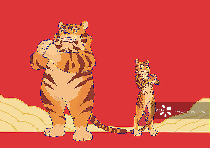 两只老虎图片素材